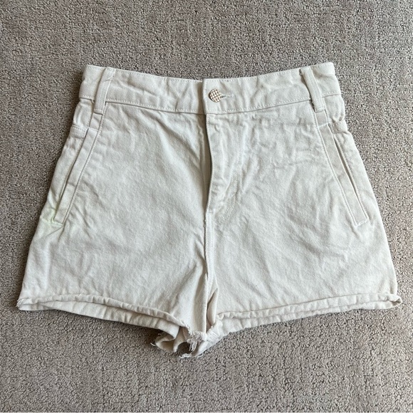 Zara Pants - Zara High-Waisted Raw Hem Denim Shorts
